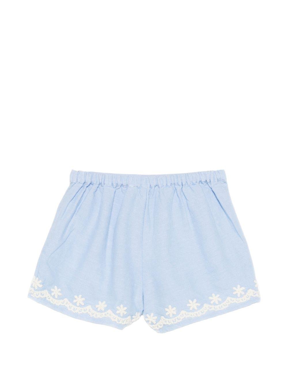 Shorts Vally per neonata Louise Misha azzurri con ricamo floreale - Rubino Kids