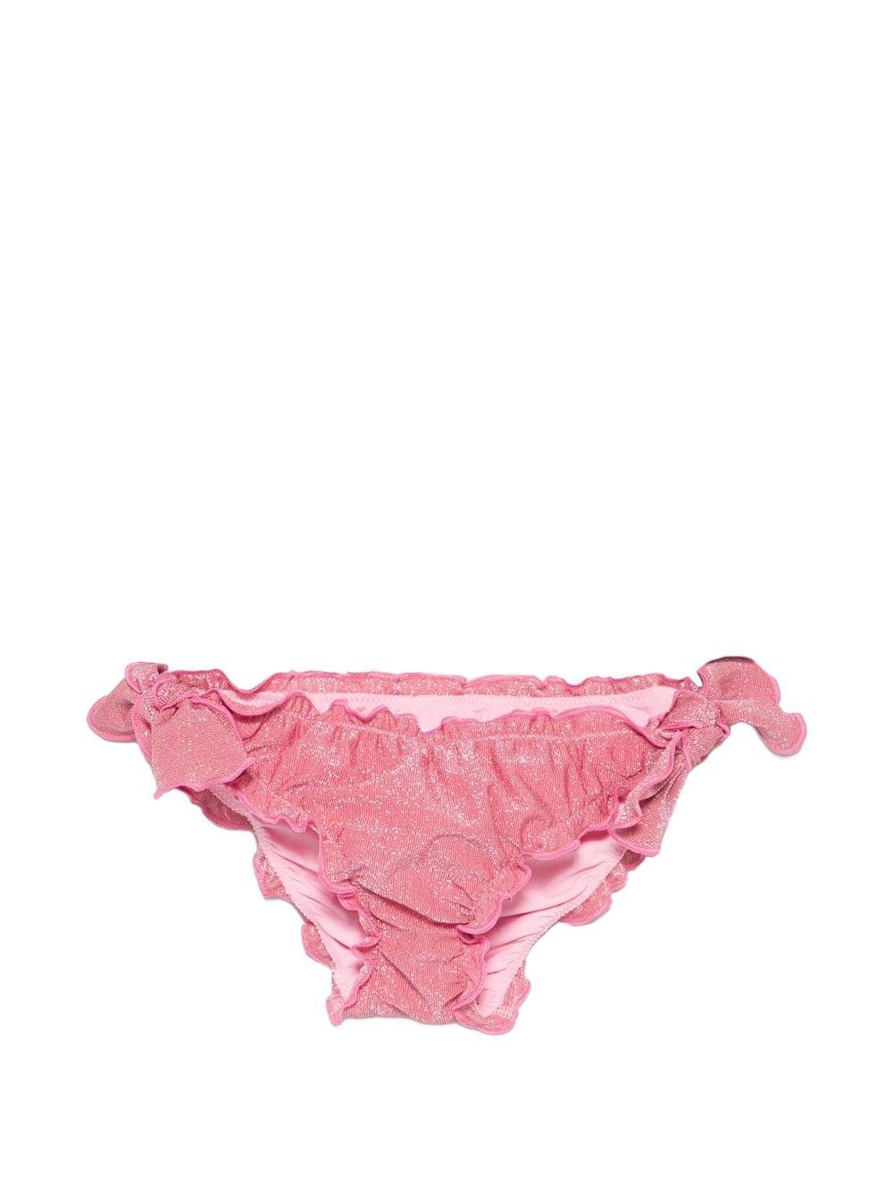 Slip bikini Cric per bambina MC2 Saint Barth Kids fucsia con ruches - Rubino Kids