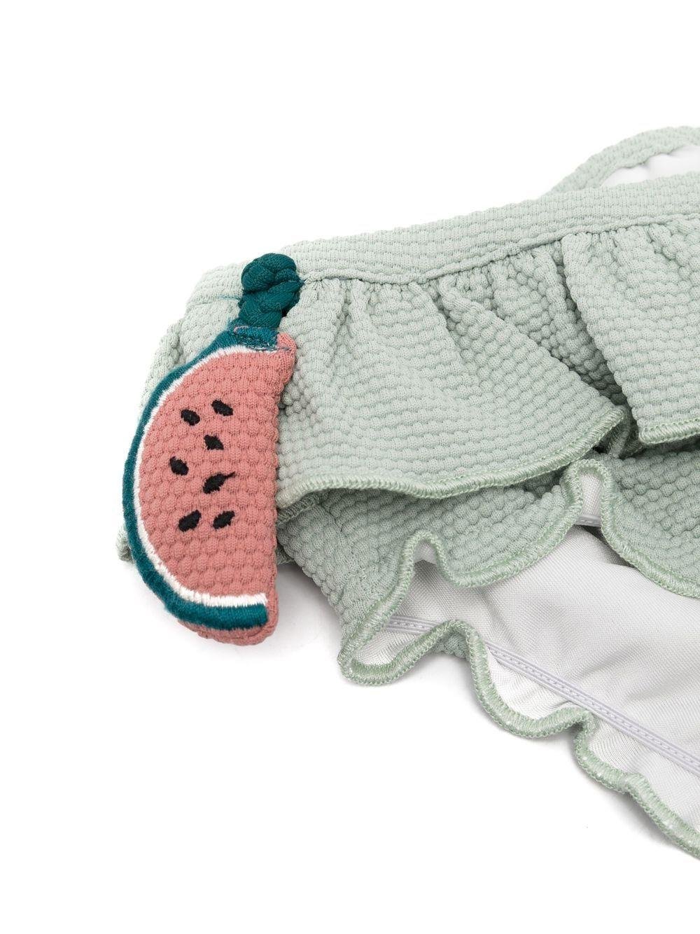 Slip bikini per neonata Donsje Sisi verde con stampa - Rubino Kids