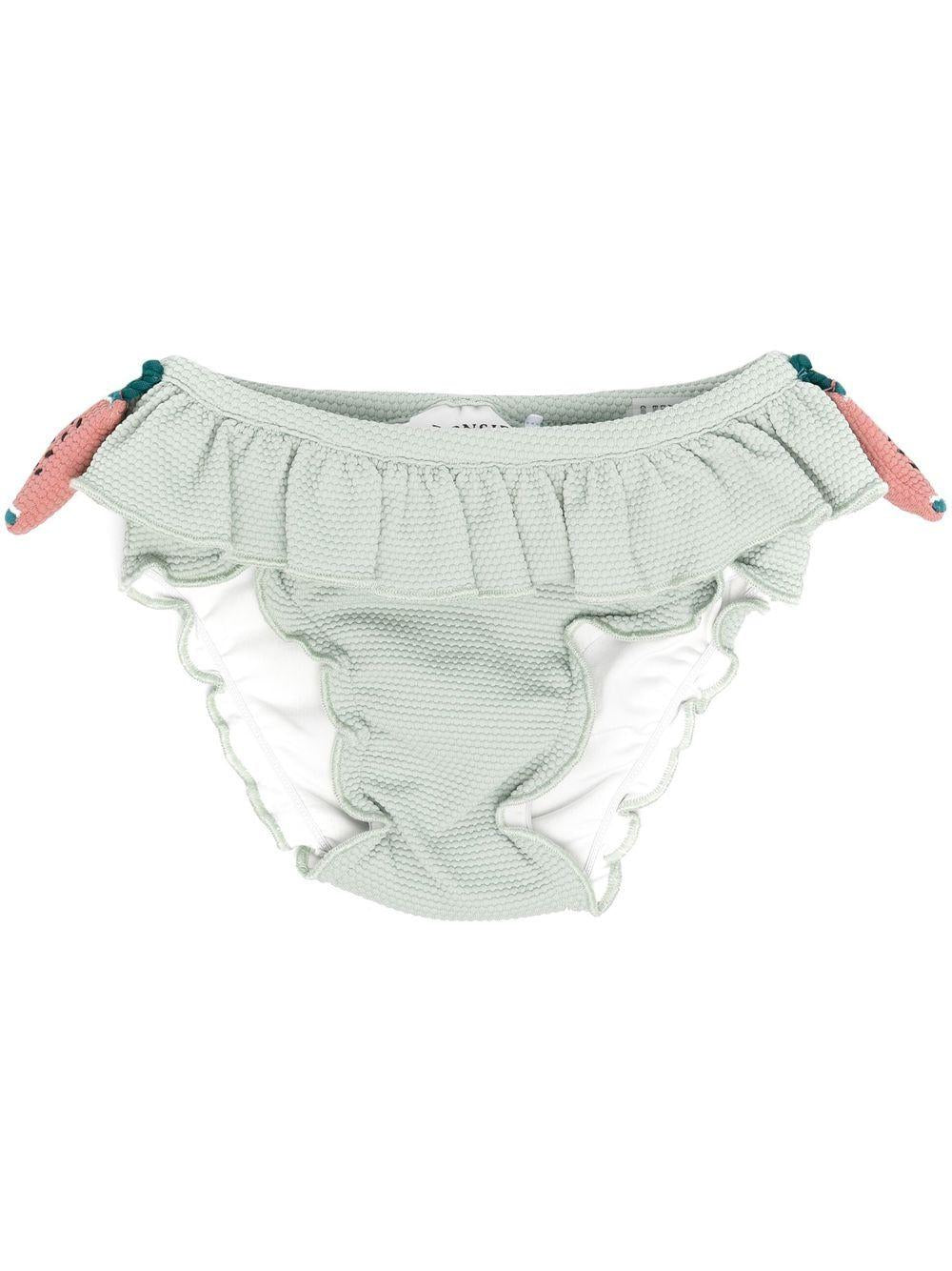 Slip bikini per neonata Donsje Sisi verde con stampa - Rubino Kids