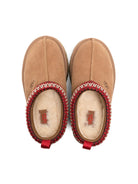 Slippers per bambina UGG Kids Tazz beige con cuciture decorative - Rubino Kids