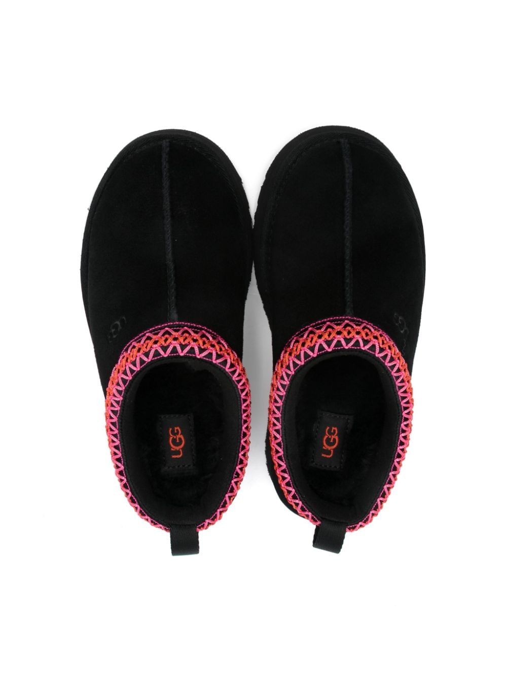 Slippers per bambina UGG Kids Tazz nere con bordo multicolore - Rubino Kids