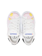 Sneakers a fiori per bambina Monnalisa bianche con design a inserti - Rubino Kids