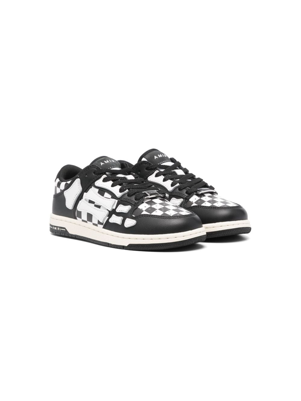 Sneakers a scacchi per bambino Amiri Kids bianco e nero modello Skel - Rubino Kids