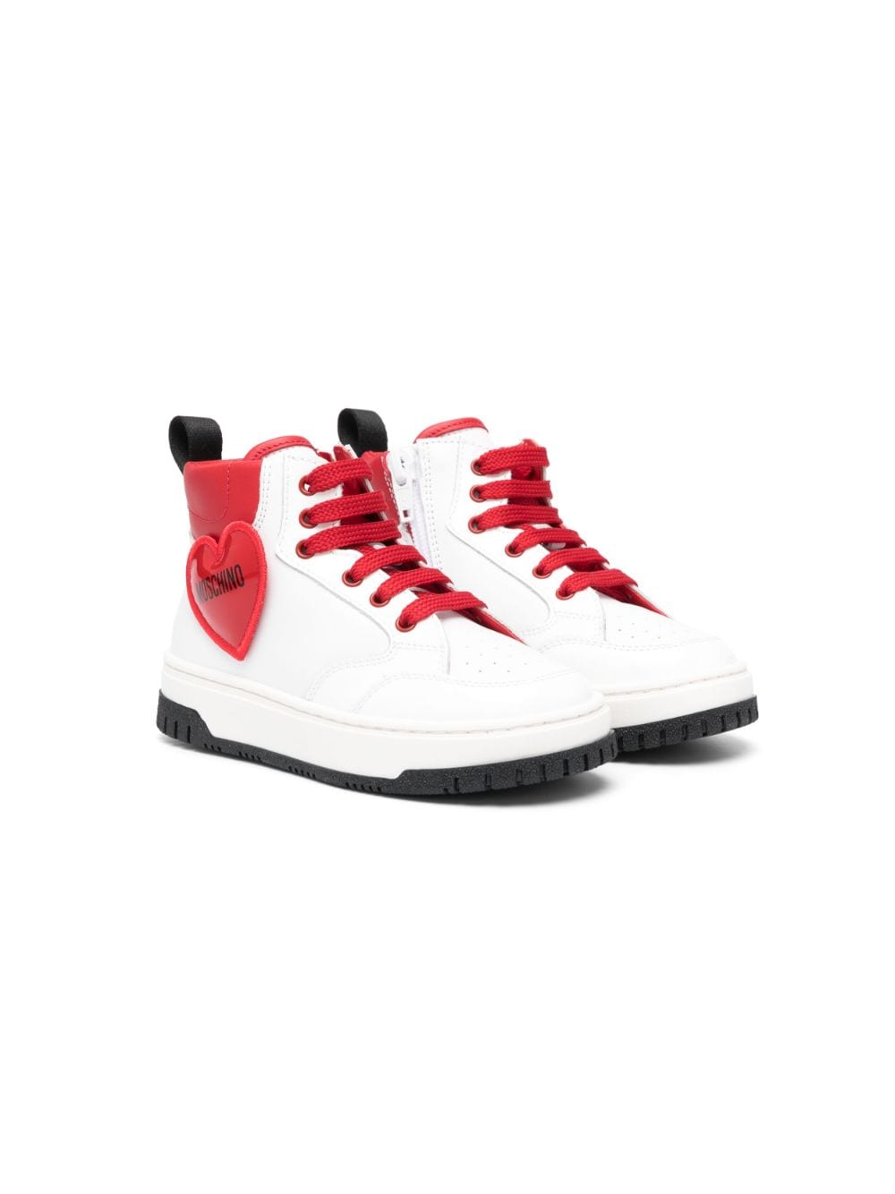 Sneakers alte con patch logo a cuore - Rubino Kids