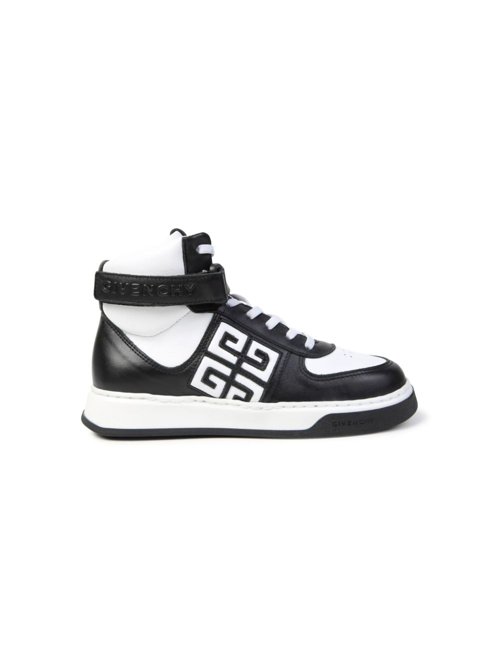 Sneakers alte per bambino Givenchy Kids bianco e nero con motivo 4G - Rubino Kids