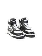 Sneakers alte per bambino Givenchy Kids bianco e nero con motivo 4G - Rubino Kids