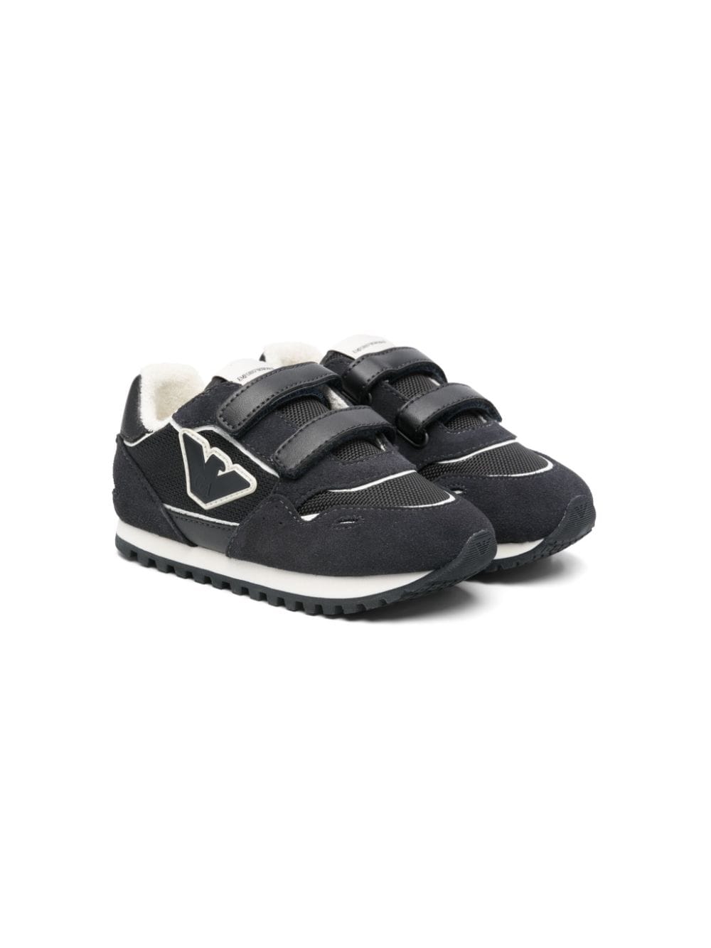 Sneakers con applicazione logo per bambino Emporio Armani Kids blu con inserti in rete - Rubino Kids