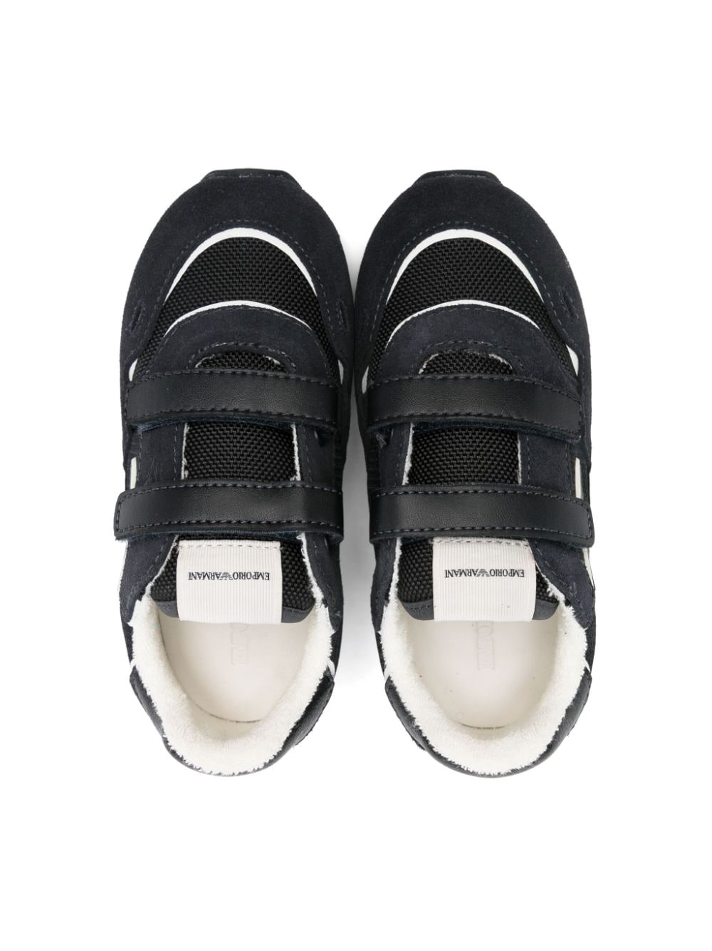 Sneakers con applicazione logo per bambino Emporio Armani Kids blu con inserti in rete - Rubino Kids