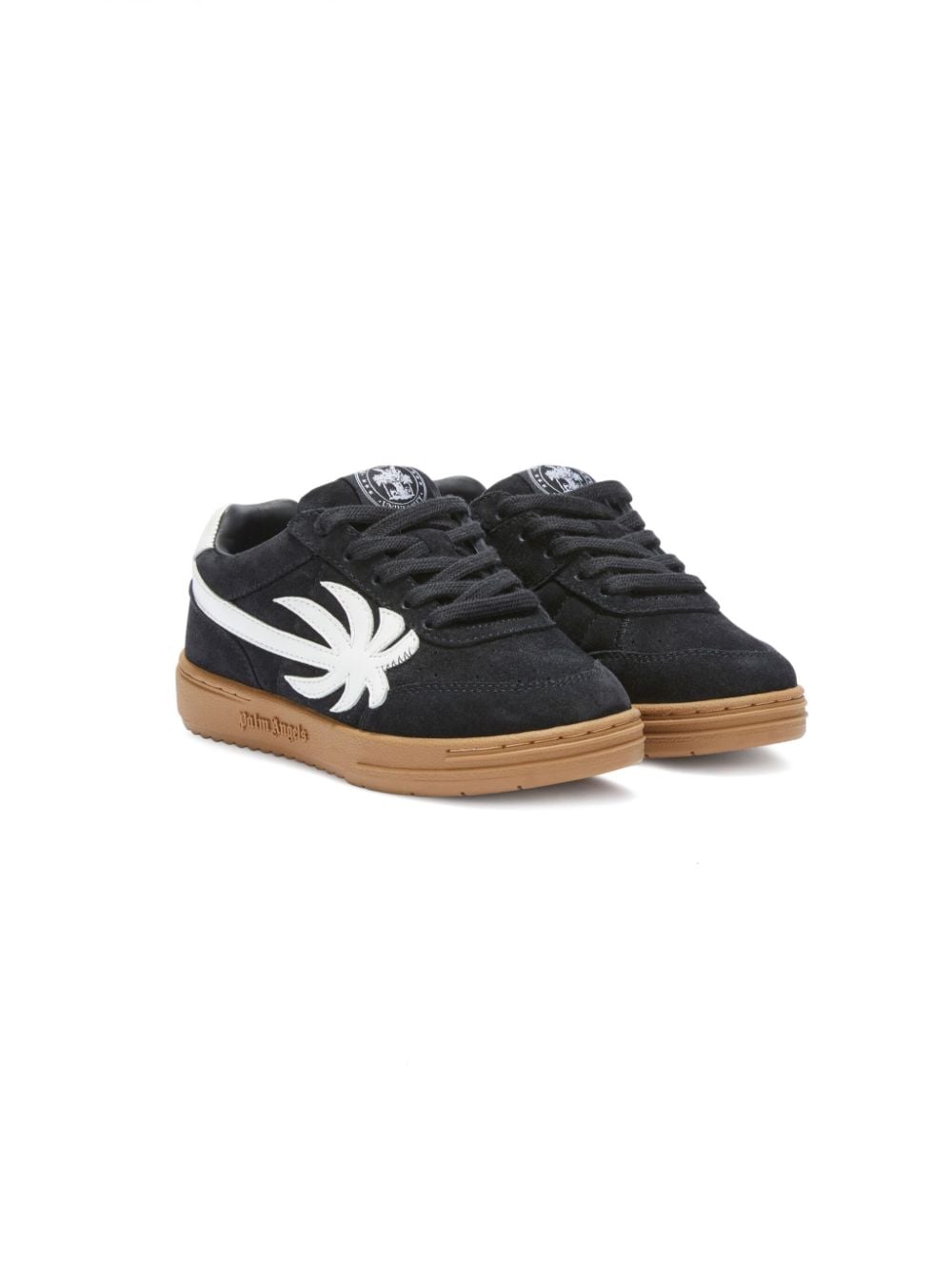 Sneakers con applicazione Palm Tree per bambino Palm Angels Kids nero con logo sul tallone - Rubino Kids