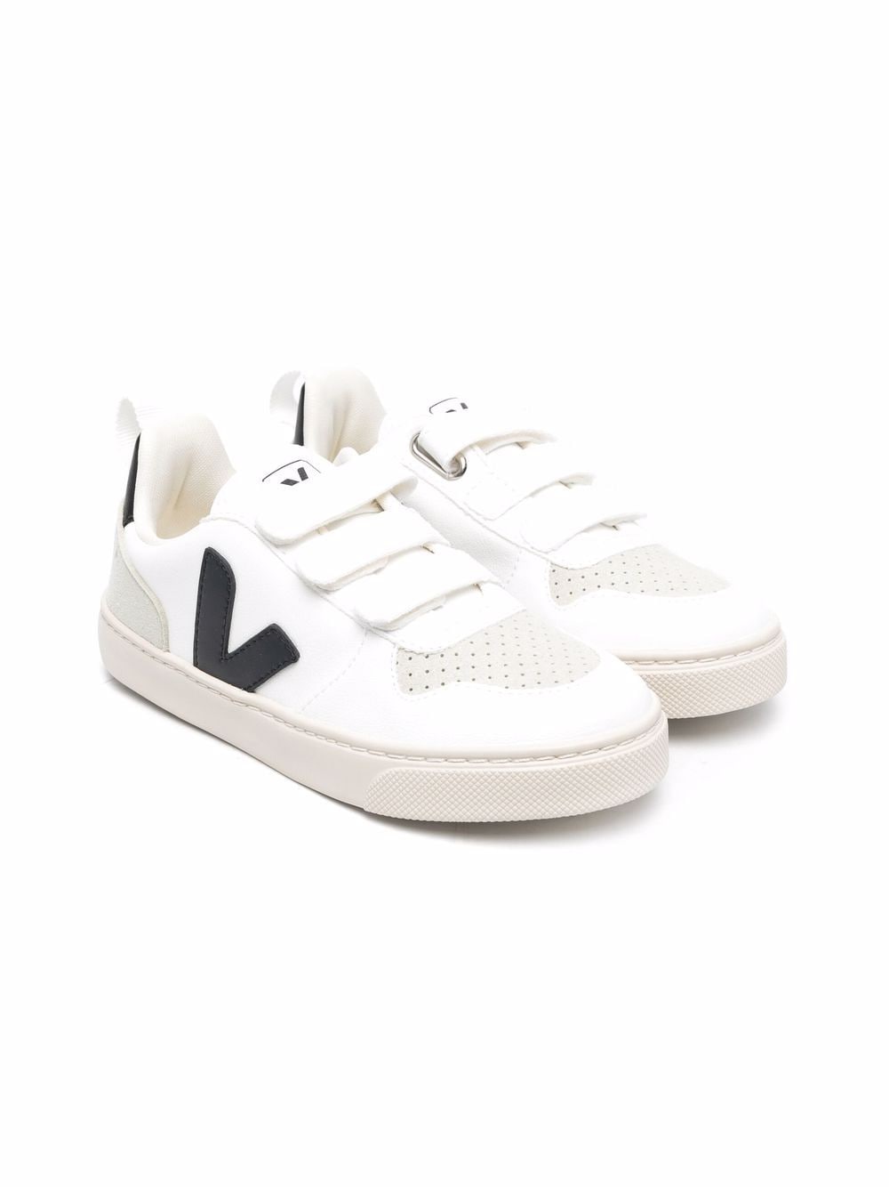 Sneakers con chiusure a strappo per bambino VEJA Kids bianco con punta tonda - Rubino Kids