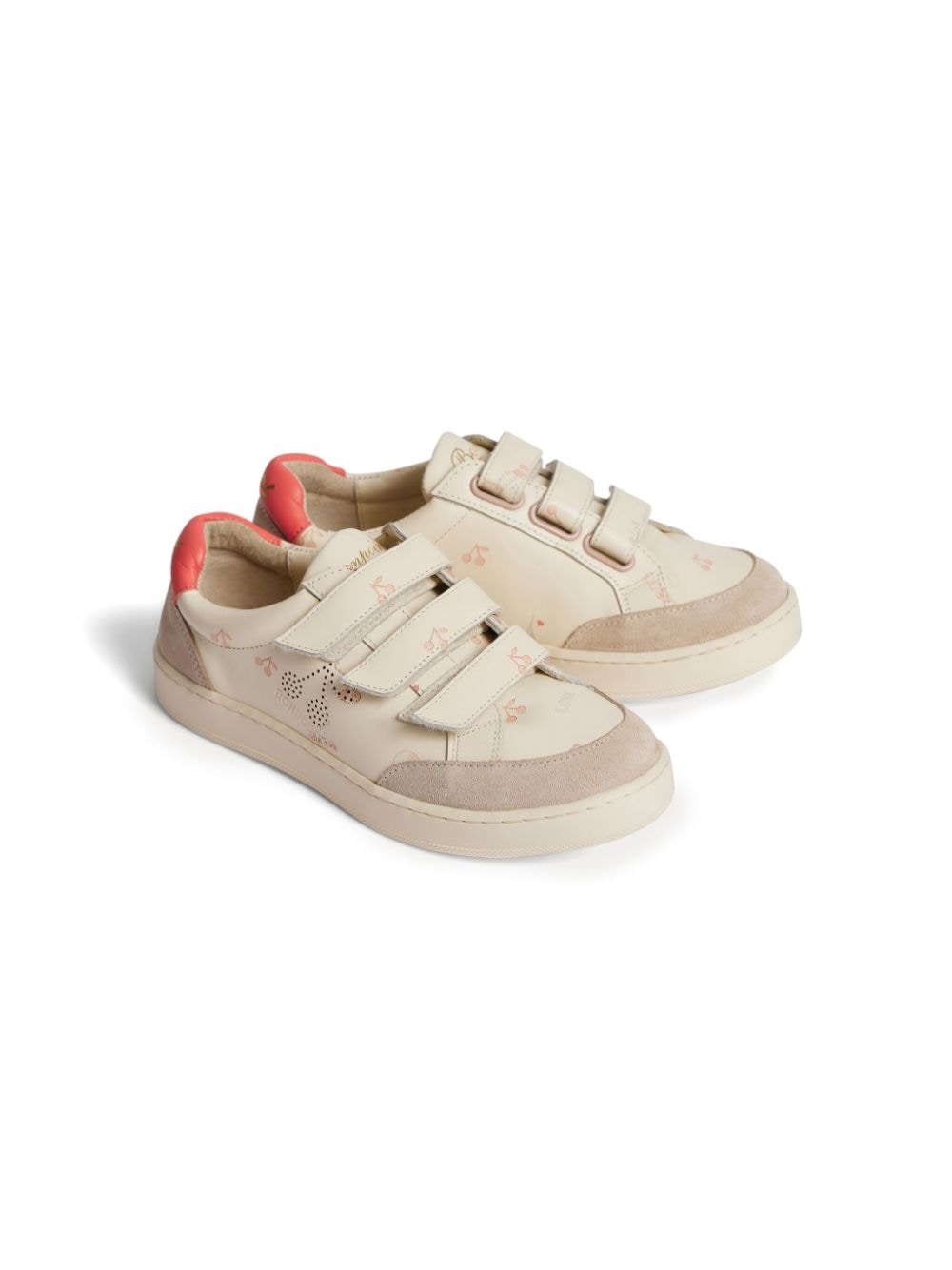 sneakers con cinturino touch con stampa ciliegie - Rubino Kids