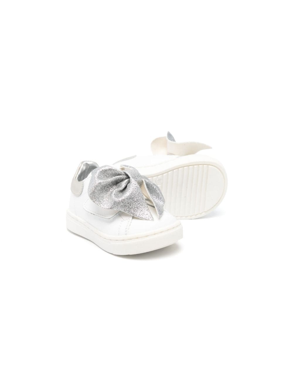 Sneakers con fiocco per bambina Monnalisa bianco con punta tonda - Rubino Kids