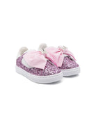 Sneakers con glitter per bambina Monnalisa viola con punta tonda - Rubino Kids