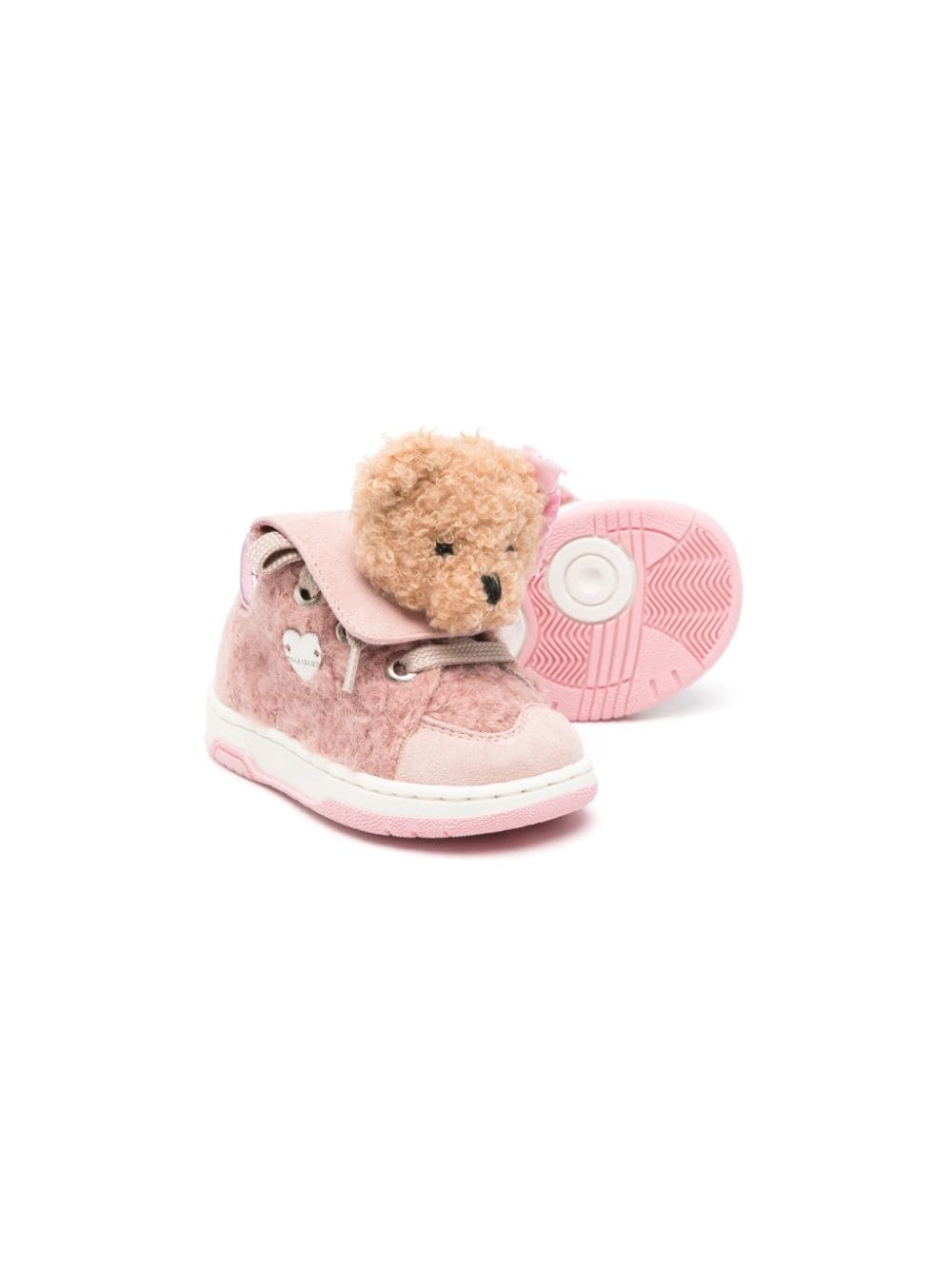 Sneakers con inserti per bambina Monnalisa rosa con effetto metalizzato sul retro - Rubino Kids