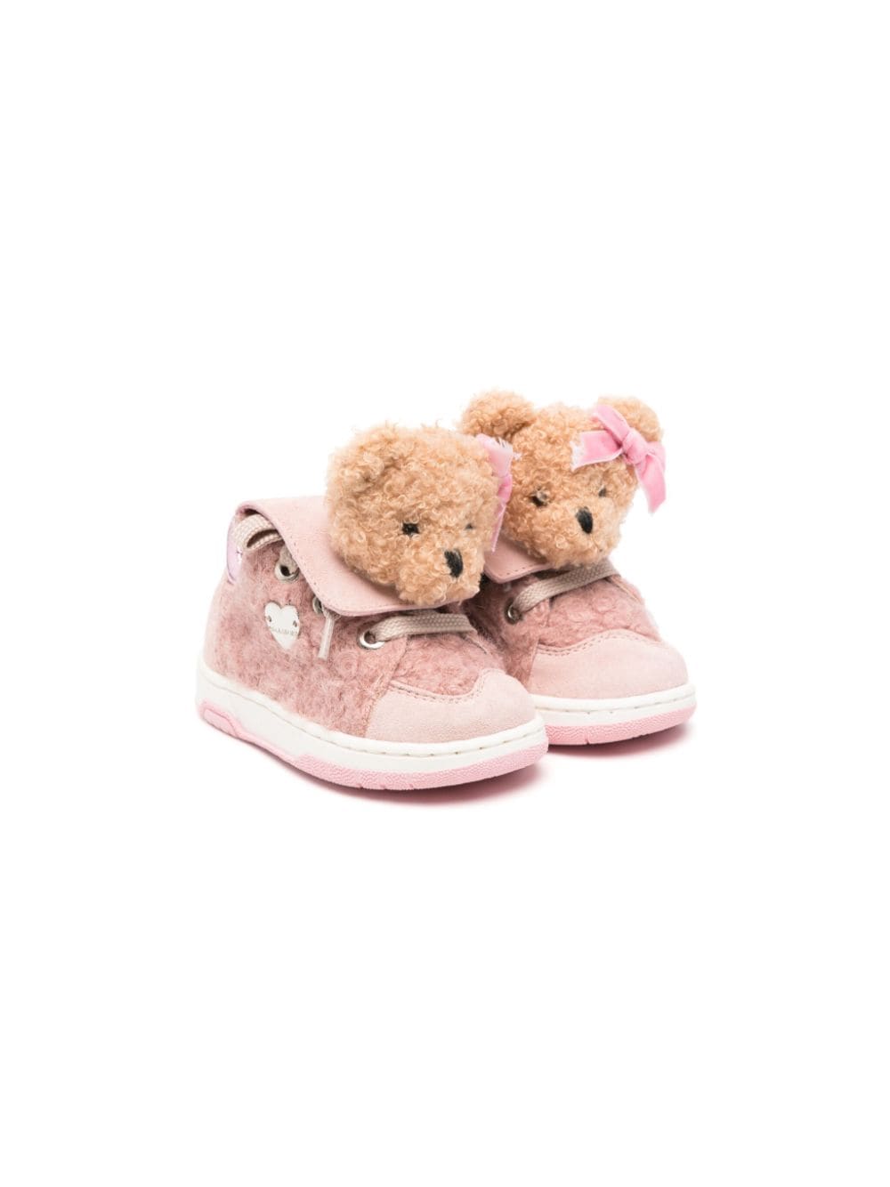 Sneakers con inserti per bambina Monnalisa rosa con effetto metalizzato sul retro - Rubino Kids