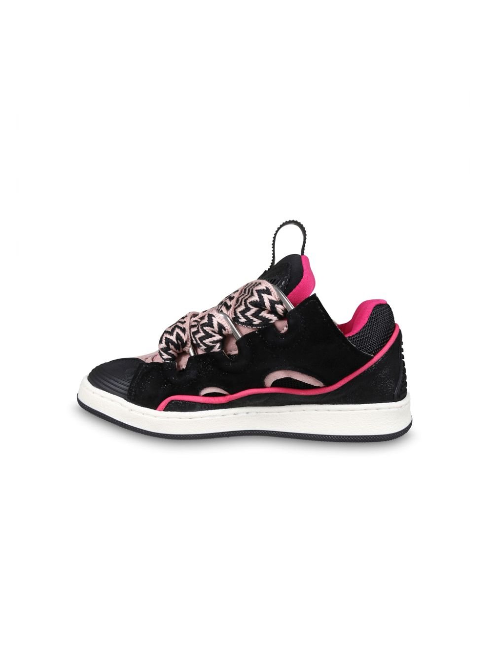 Sneakers con lacci per bambina Lanvin Enfant nero con suola in gomma - Rubino Kids