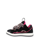 Sneakers con lacci per bambina Lanvin Enfant nero con suola in gomma - Rubino Kids