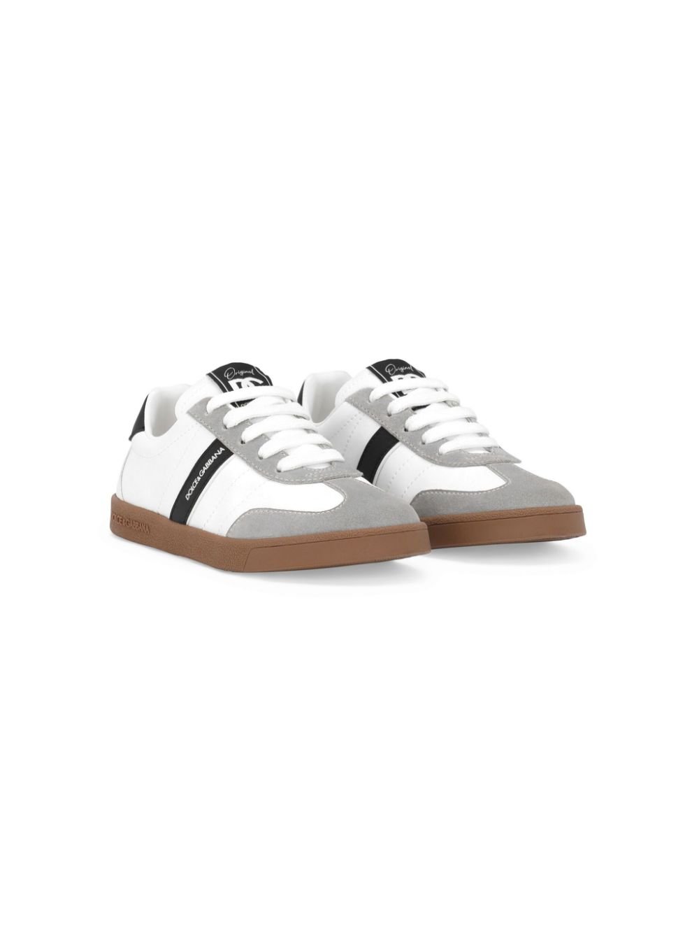 Sneakers con lacci per bambino Dolce & Gabbana Kids bianco con suola bassa - Rubino Kids