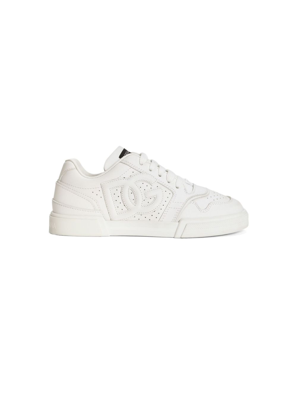 Sneakers con logo goffrato per bambino Dolce & Gabbana Kids bianco con suola piatta in gomma - Rubino Kids