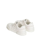 Sneakers con logo goffrato per bambino Dolce & Gabbana Kids bianco con suola piatta in gomma - Rubino Kids