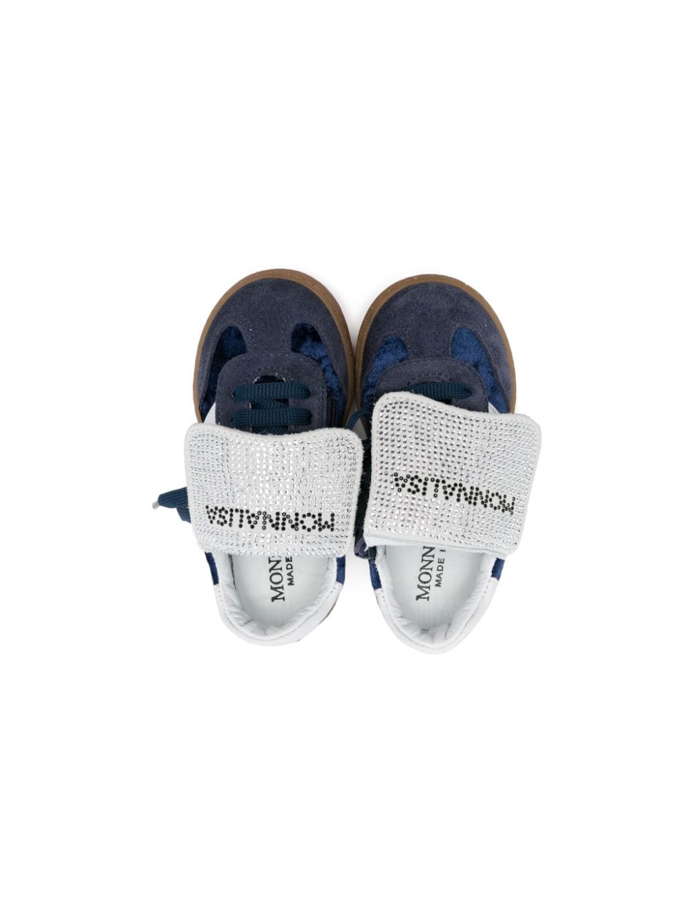 Sneakers con logo per bambina Monnalisa blu con applicazione laterale con logo - Rubino Kids