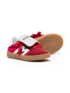 Sneakers con logo per bambina Monnalisa rosso con inserti in velluto - Rubino Kids