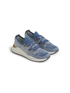 Sneakers con punta tonda per bambina Brunello Cucinelli Kids blu con suola in gomma - Rubino Kids