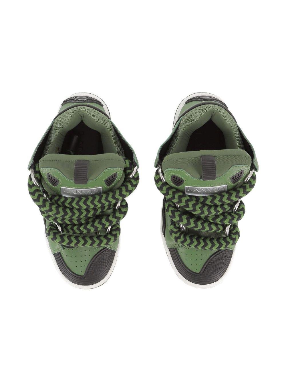Sneakers Curb per bambino Lanvin Enfant verdi con linguetta imbottita - Rubino Kids