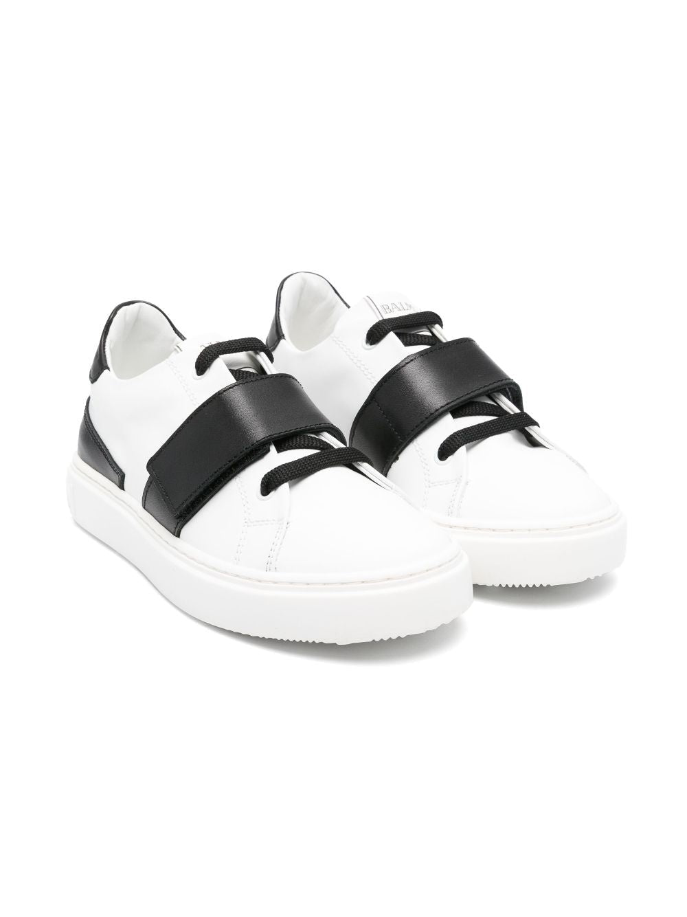 Sneakers in pelle per bambino Balmain Kids bianco con logo sulla suola - Rubino Kids