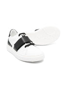 Sneakers in pelle per bambino Balmain Kids bianco con logo sulla suola - Rubino Kids