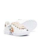 Sneakers Lilli e il Vagabondo per bambina Monnalisa bianco con soletta in pelle - Rubino Kids