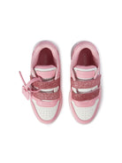 Sneakers Out of Office in pelle per bambina Off - White Kids rosa con design a inserti - Rubino Kids