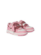 Sneakers Out of Office in pelle per bambina Off - White Kids rosa con design a inserti - Rubino Kids