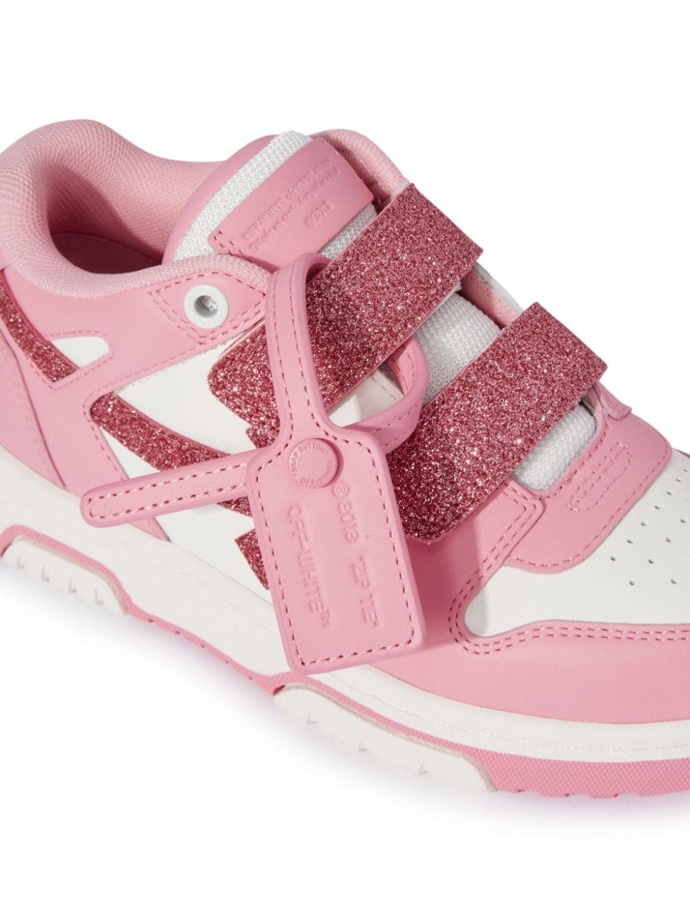 Sneakers Out of Office in pelle per bambina Off - White Kids rosa con design a inserti - Rubino Kids