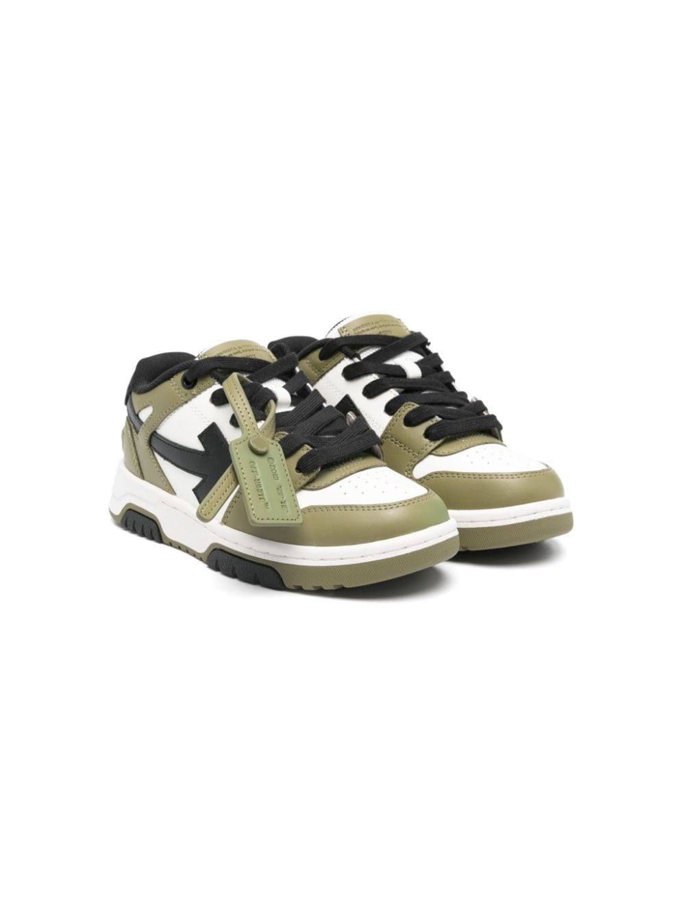 Sneakers Out Of Office per bambino Off - White Kids verde con logo sul tallone - Rubino Kids