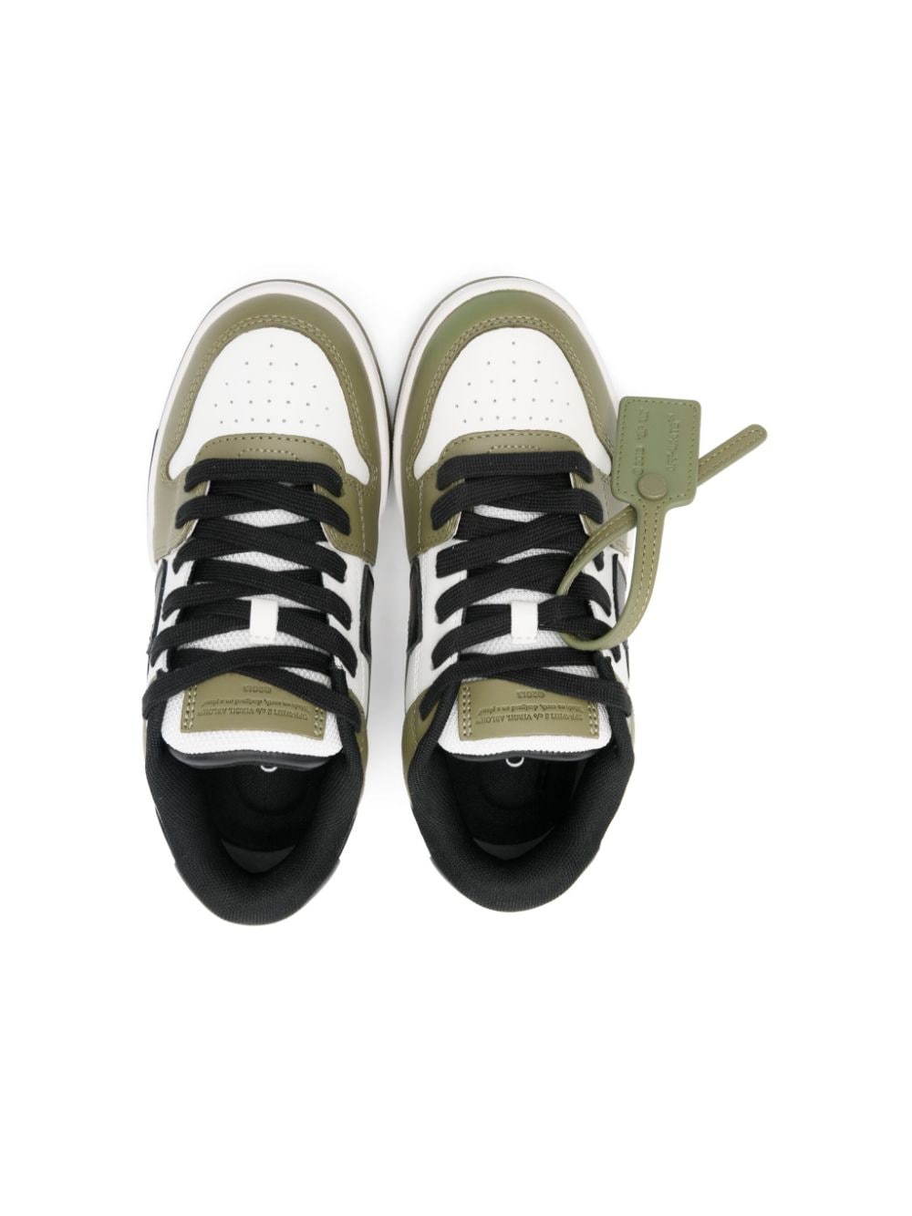 Sneakers Out Of Office per bambino Off - White Kids verde con logo sul tallone - Rubino Kids