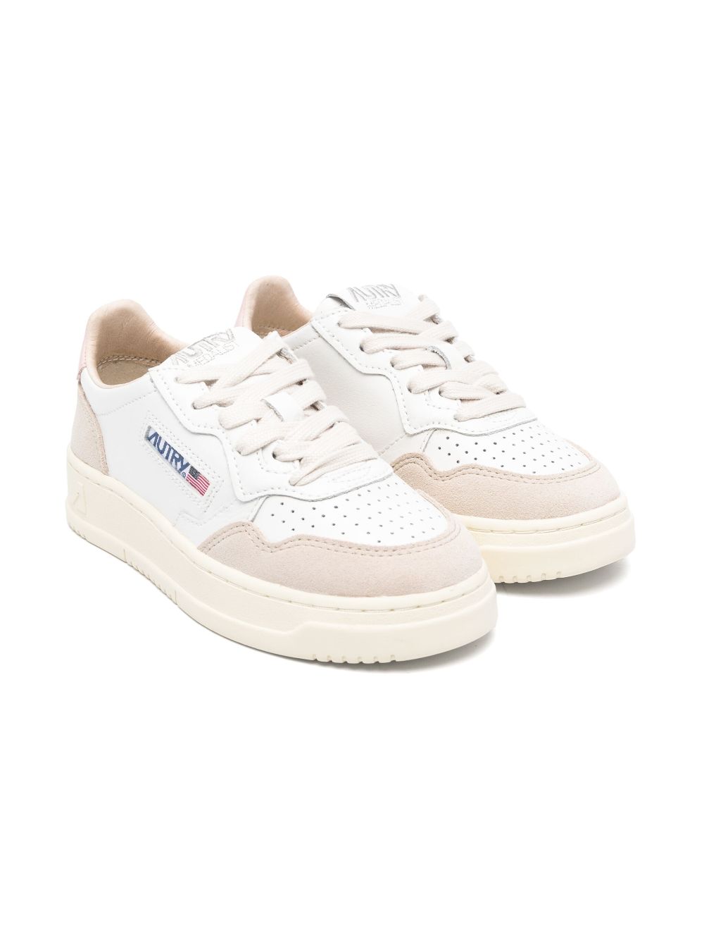 Sneakers per bambina Autry Kids Medalist bianco con chiusura con lacci - Rubino Kids