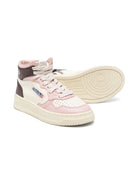 Sneakers per bambina Autry Kids Medalist bianco e rosa lunghezza alla caviglia - Rubino Kids