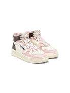 Sneakers per bambina Autry Kids Medalist bianco e rosa lunghezza alla caviglia - Rubino Kids