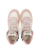 Sneakers per bambina Autry Kids Medalist bianco e rosa lunghezza alla caviglia - Rubino Kids