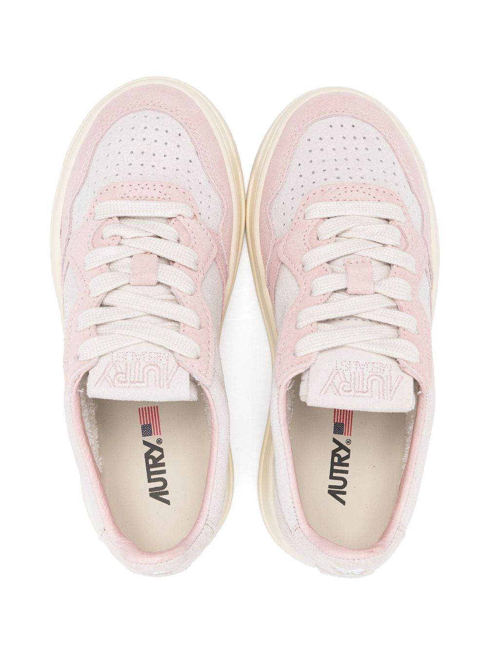 Sneakers per bambina Autry Kids Medalist rosa con chiusura con lacci - Rubino Kids