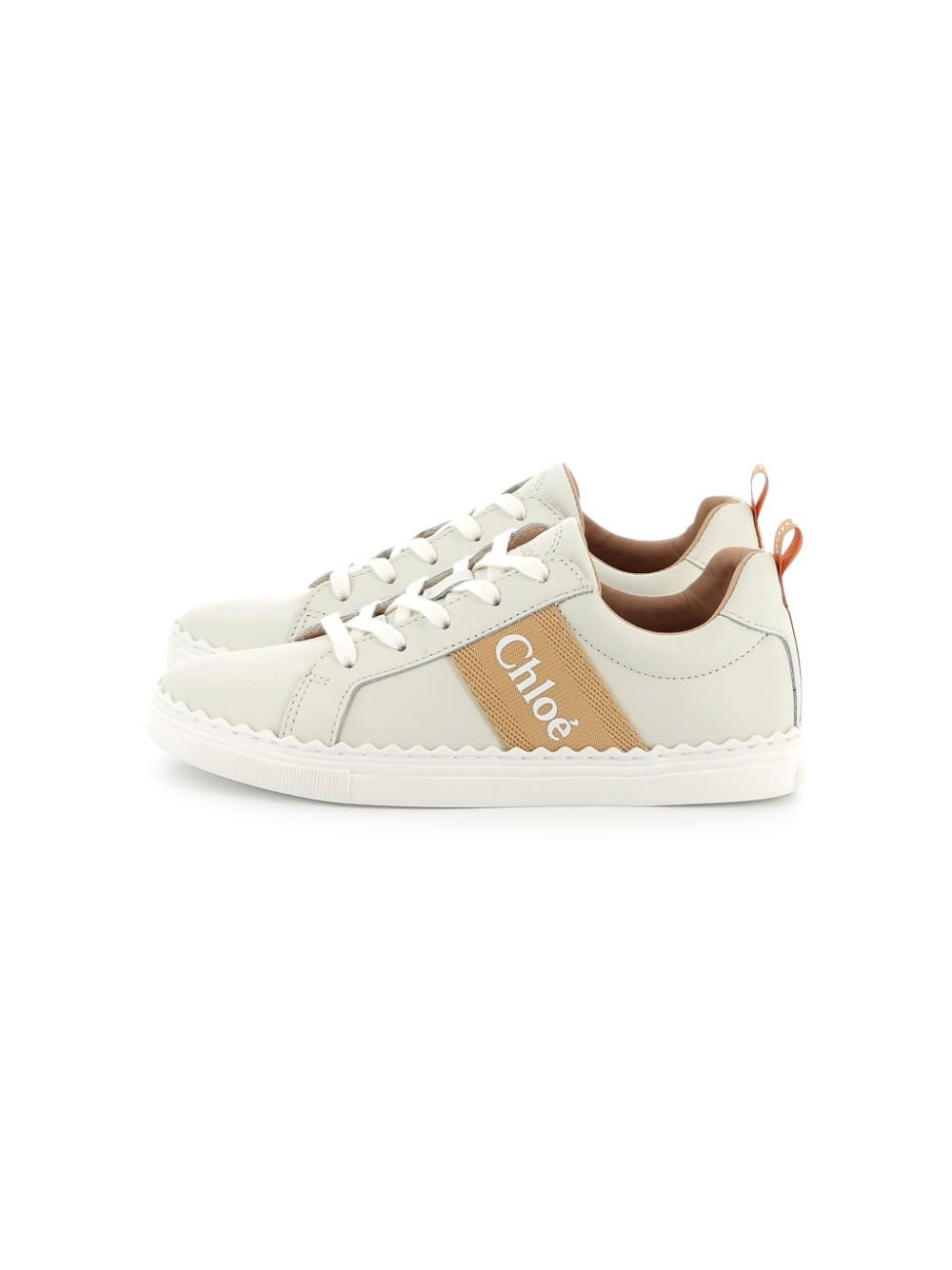 Sneakers per bambina Chloé Kids bianco con stampa laterale - Rubino Kids