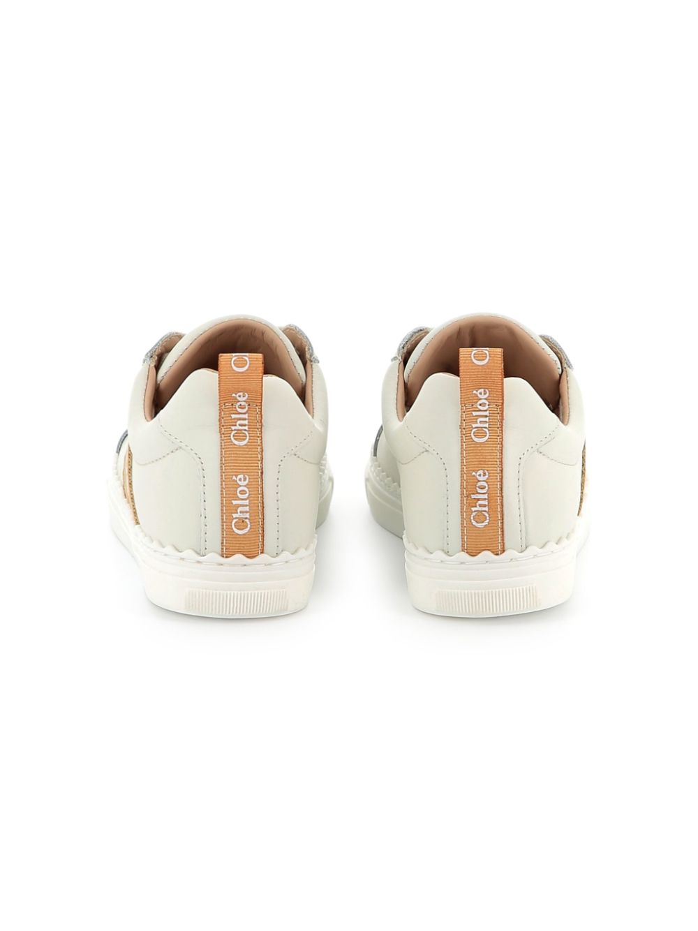 Sneakers per bambina Chloé Kids bianco con stampa laterale - Rubino Kids