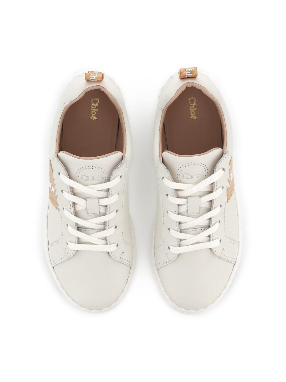 Sneakers per bambina Chloé Kids bianco con stampa laterale - Rubino Kids