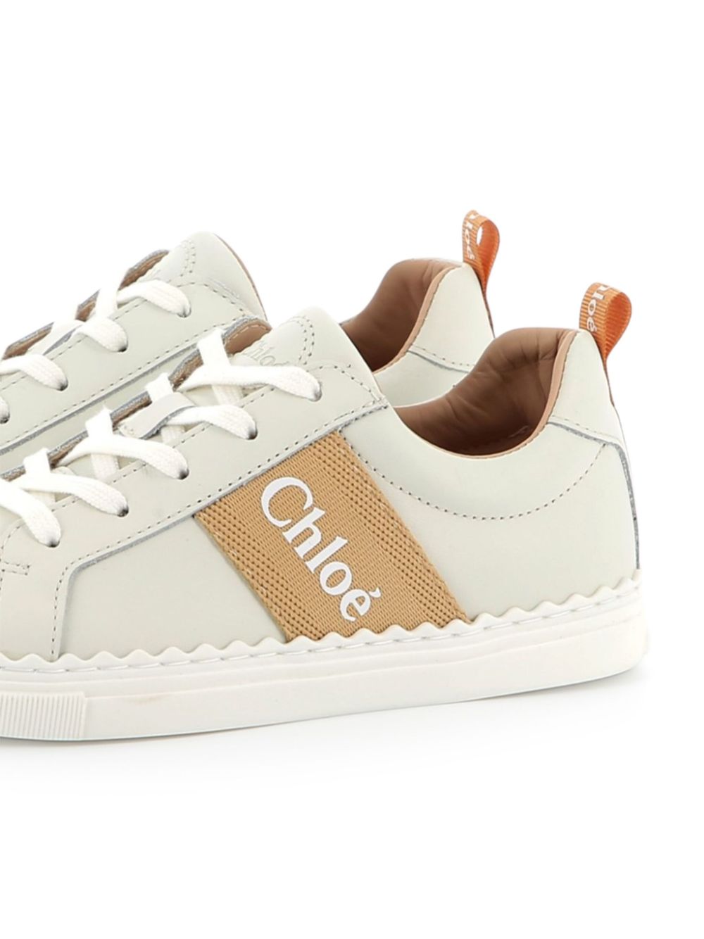 Sneakers per bambina Chloé Kids bianco con stampa laterale - Rubino Kids