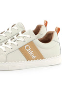 Sneakers per bambina Chloé Kids bianco con stampa laterale - Rubino Kids