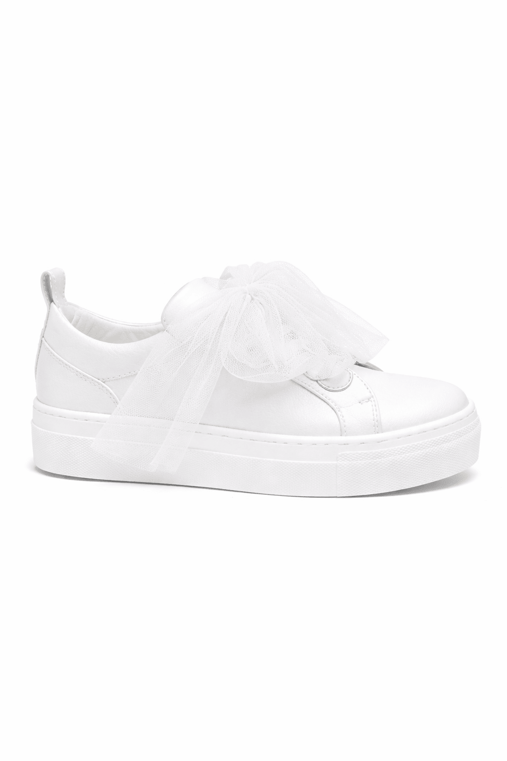 Sneakers per bambina Colorichiari bianche con dettaglio fiocco in tulle - Rubino Kids