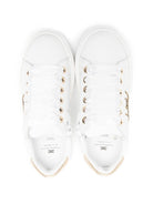 Sneakers per bambina Elisabetta Franchi La Mia Bambina bianche con dettaglio logo - Rubino Kids