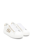 Sneakers per bambina Elisabetta Franchi La Mia Bambina bianche con dettaglio logo - Rubino Kids